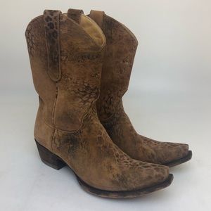 Old Gringo Suede Distressed Leopard Print Boots
